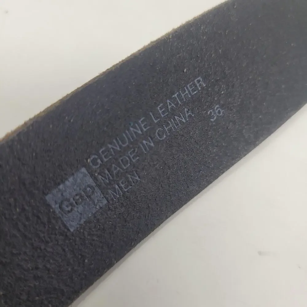 Gap Belt Mens‎ 36 Black Leather Contrast Stitch Utility Industrial Rugged Casual